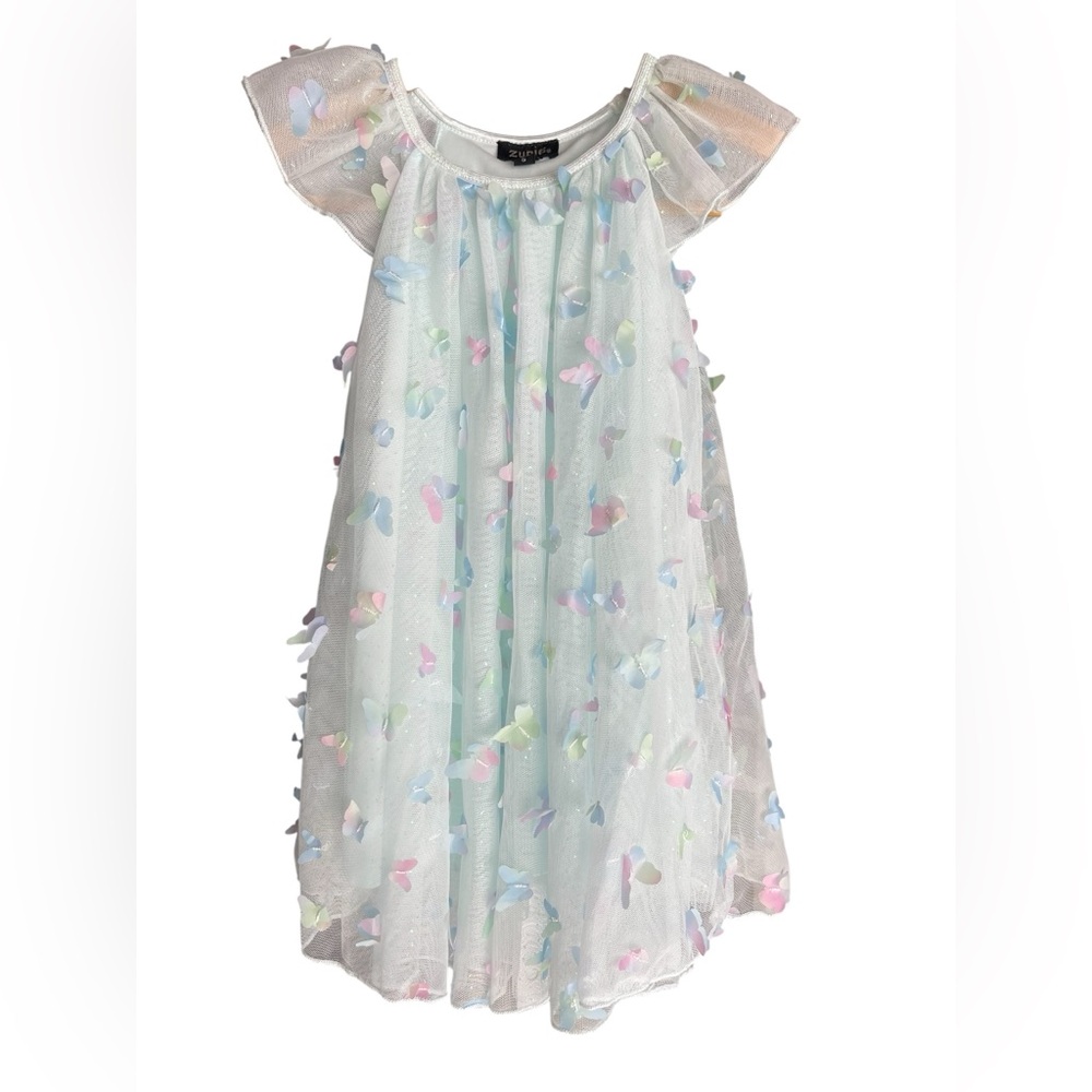 Zunie Kids 3D Foil Butterfly Appliqué Party Dress